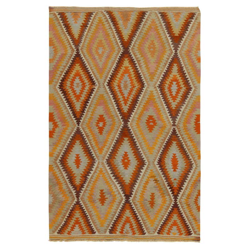 Modern Turkish Patch Kilim Rug with Mosaic Tiles and Geometric Pattern ...