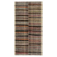 1950s Vintage Turkish Kilim Rug in Panel Style Stripe Patterns by Rug & Kilim