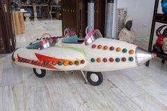 1950s Vintage Two-Seater Fairground Carousel Spaceship