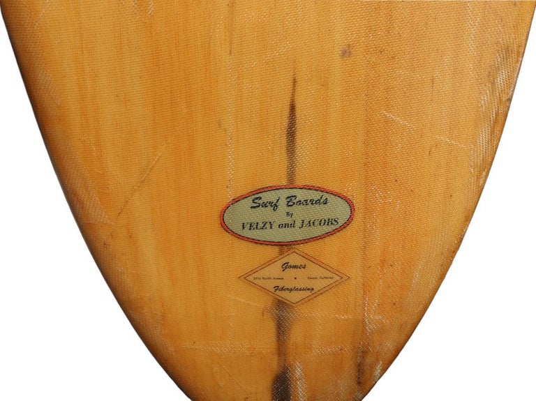 1950s Vintage Velzy Jacobs Balsa Wood Surfboard For Sale at 1stDibs