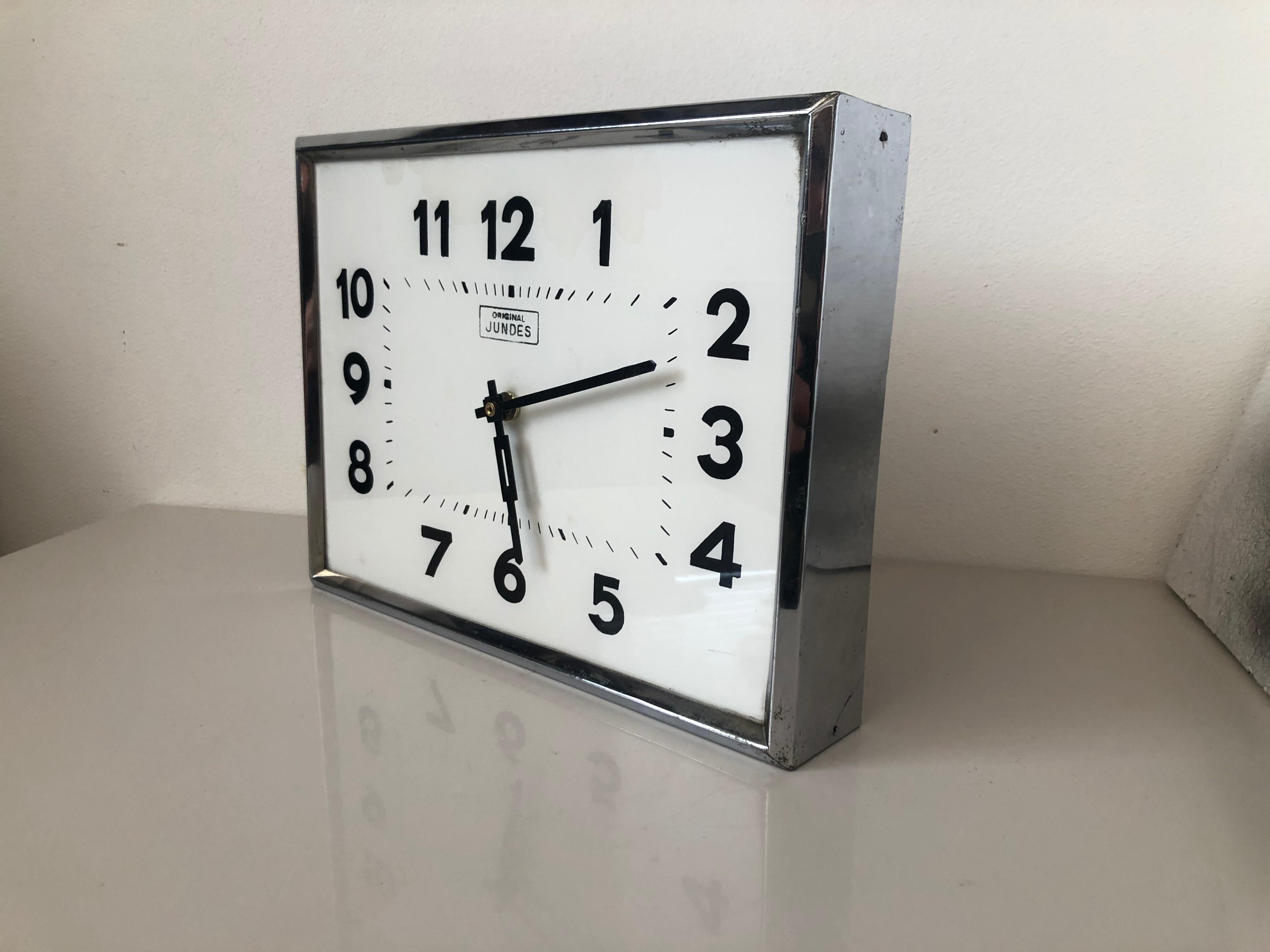 1950s Vintage Wall Clock Jundes, Germany In Good Condition In Praha, CZ