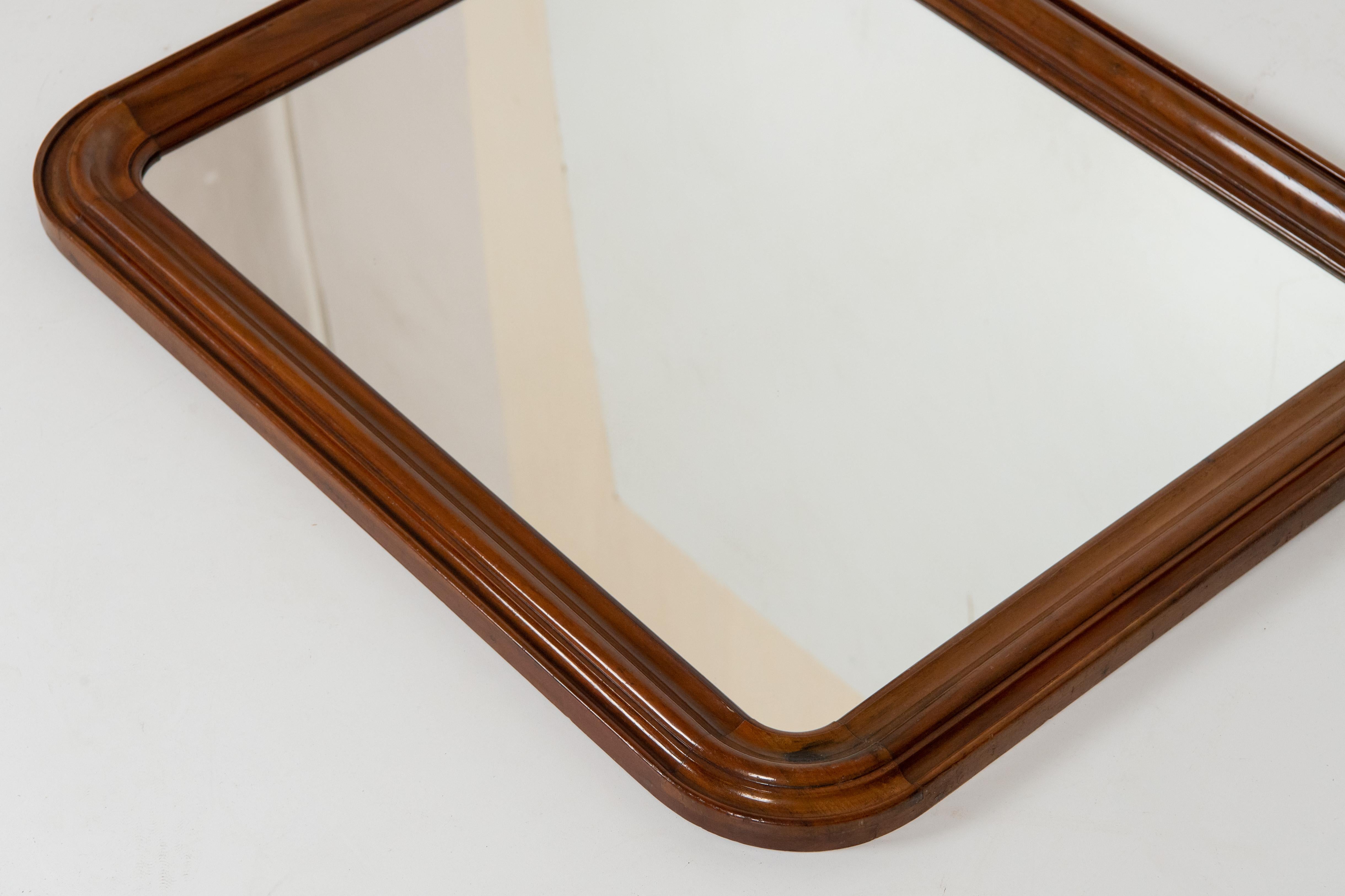 Mid-Century Modern Vintage wood mirror, Italy 1950s For Sale