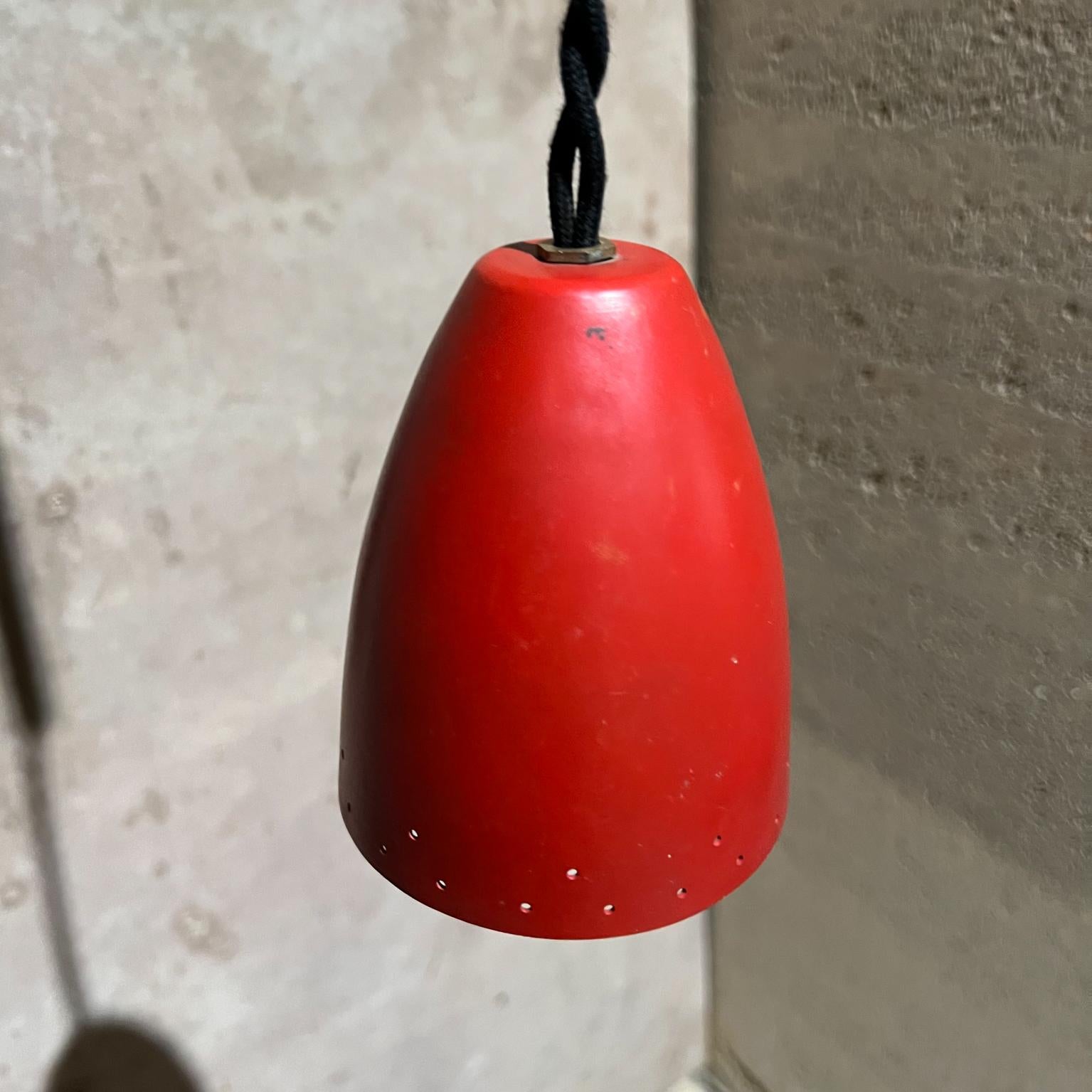 Mid-Century Modern 1950s Red Sconce Wall Lamp Adjustable Perforated Shade Style of Stilnovo Italy For Sale