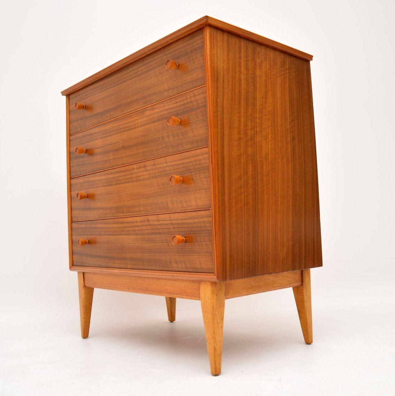 Mid-Century Modern 1950s Vintage Walnut Chest of Drawers by Alfred Cox