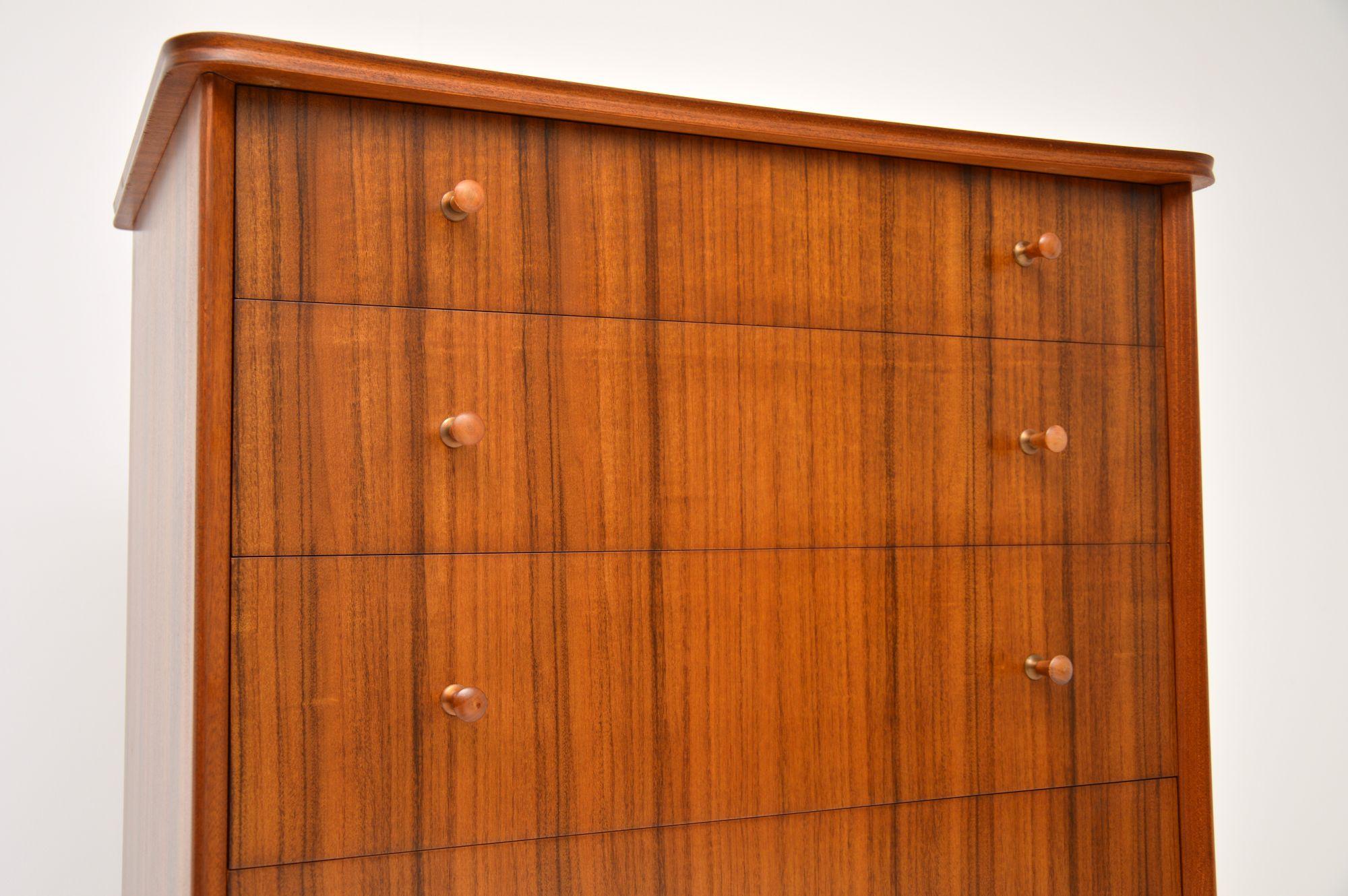 English 1950's Vintage Walnut Chest of Drawers by Peter Hayward for Vanson