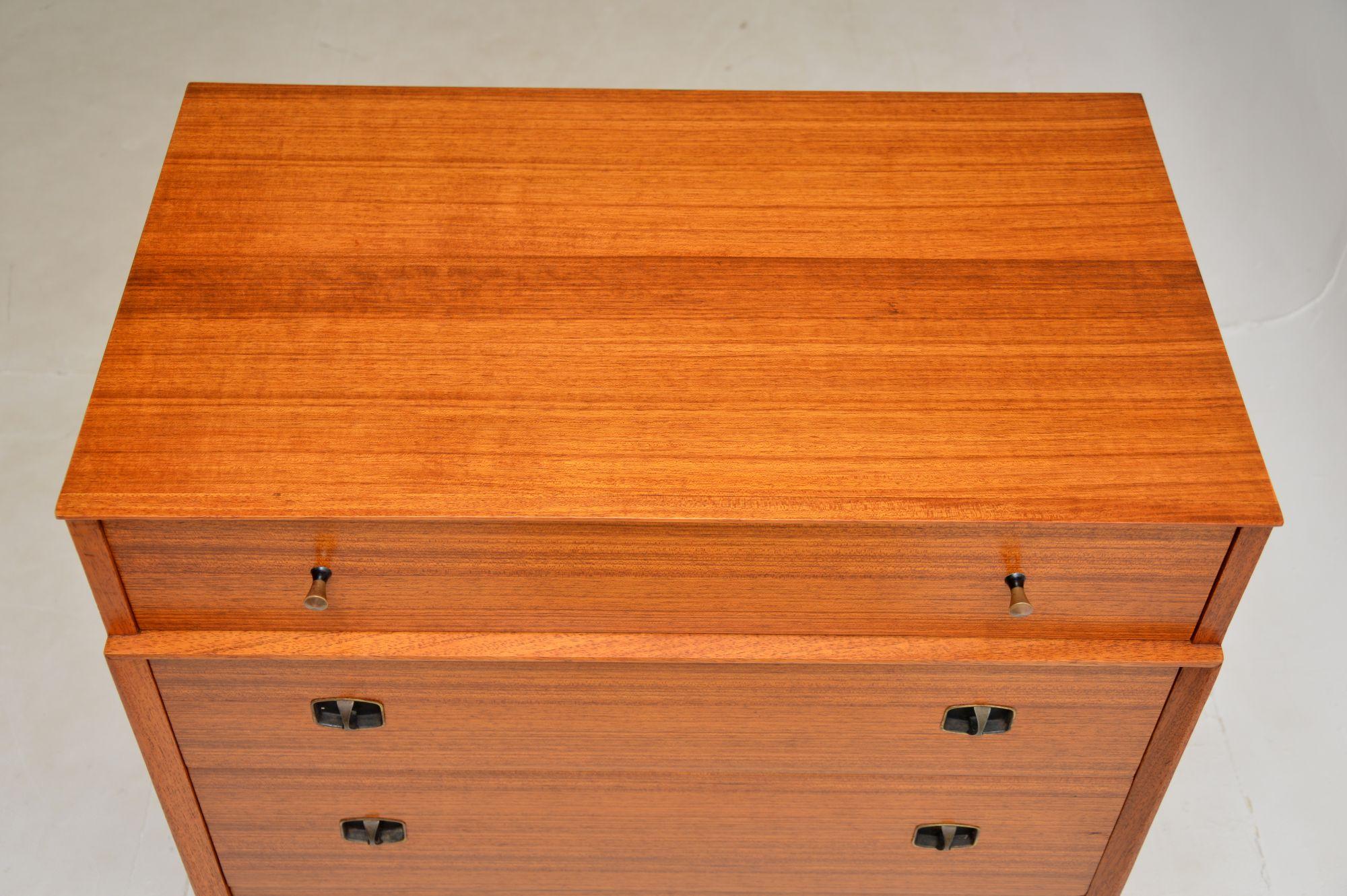 Mid-20th Century 1950s Vintage Walnut Chest of Drawers For Sale