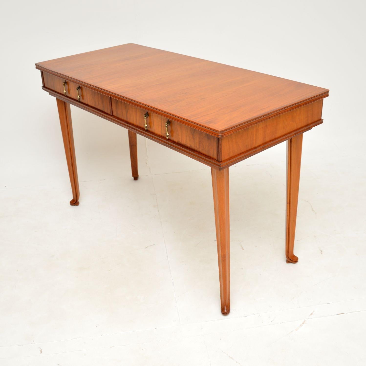 British 1950s Vintage Walnut Desk by Lazslo Hoenig