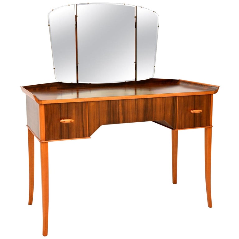 1950s Vintage Walnut Dressing Table at 1stDibs
