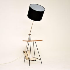 1950’s Vintage Walnut & Steel Lamp Table