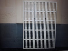 1950's Vintage White Turned Wood Room Divider Screen