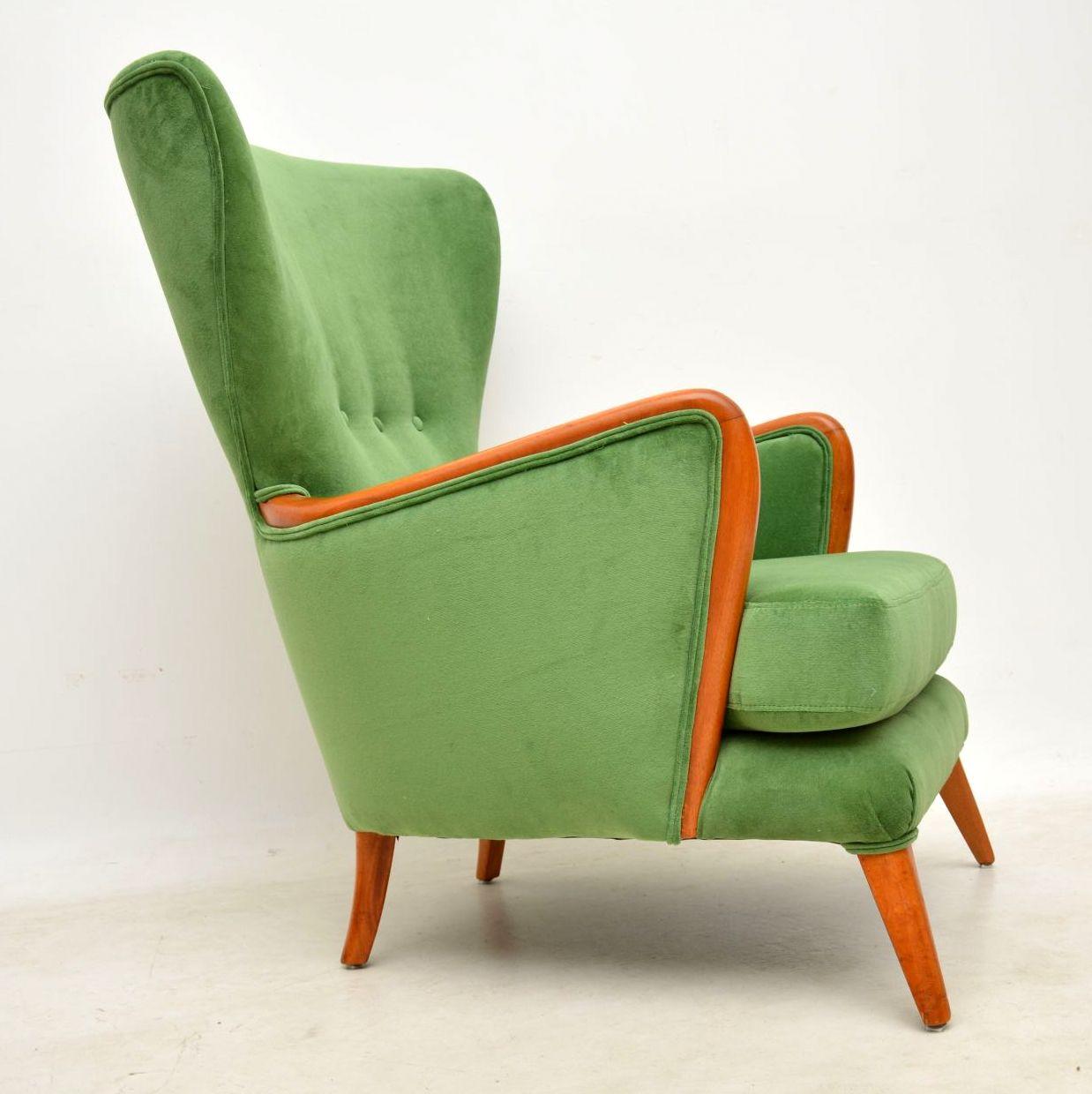 English 1950s Vintage Wing Back Armchair by Howard Keith