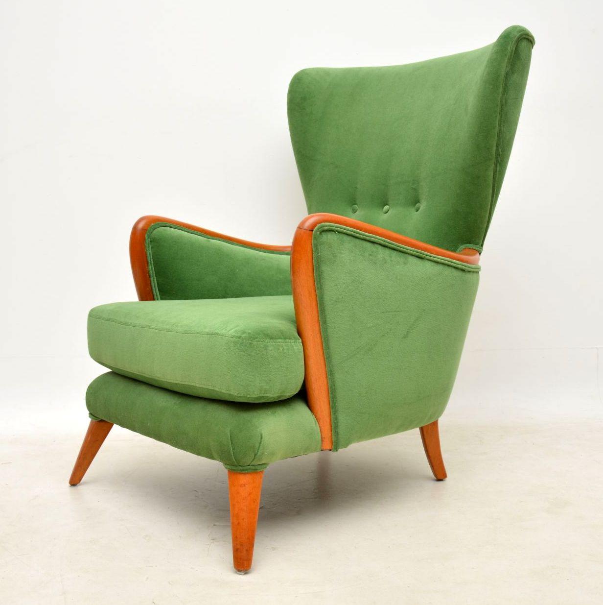 1950s Vintage Wing Back Armchair by Howard Keith 1