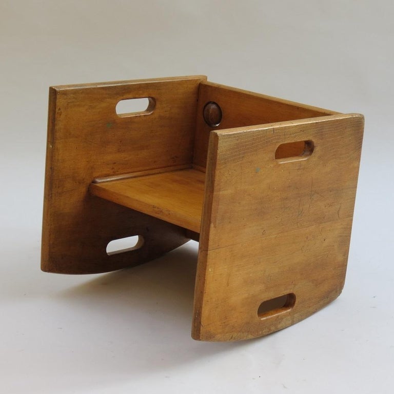1950s Vintage Wooden Childs Chair Set Chair and Table Set Toy Push ...