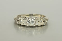 1950s Vintage Woven Diamond Engagement Ring – Twist Band Design 14K White Gold