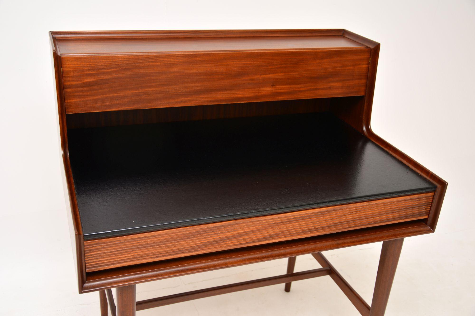 Leather 1950's Vintage Writing Desk by Richard Hornby
