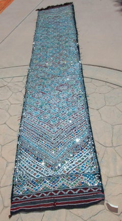 1950s Vintage Zemmour Moroccan Rug Berber Runner, 3ft x 16.4ft long