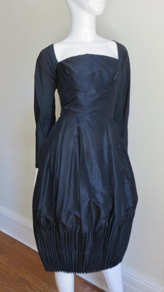 Viola Silk Dress with Elaborate Skirt 1950s
