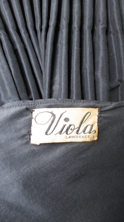Viola Silk Dress with Elaborate Skirt 1950s For Sale 8