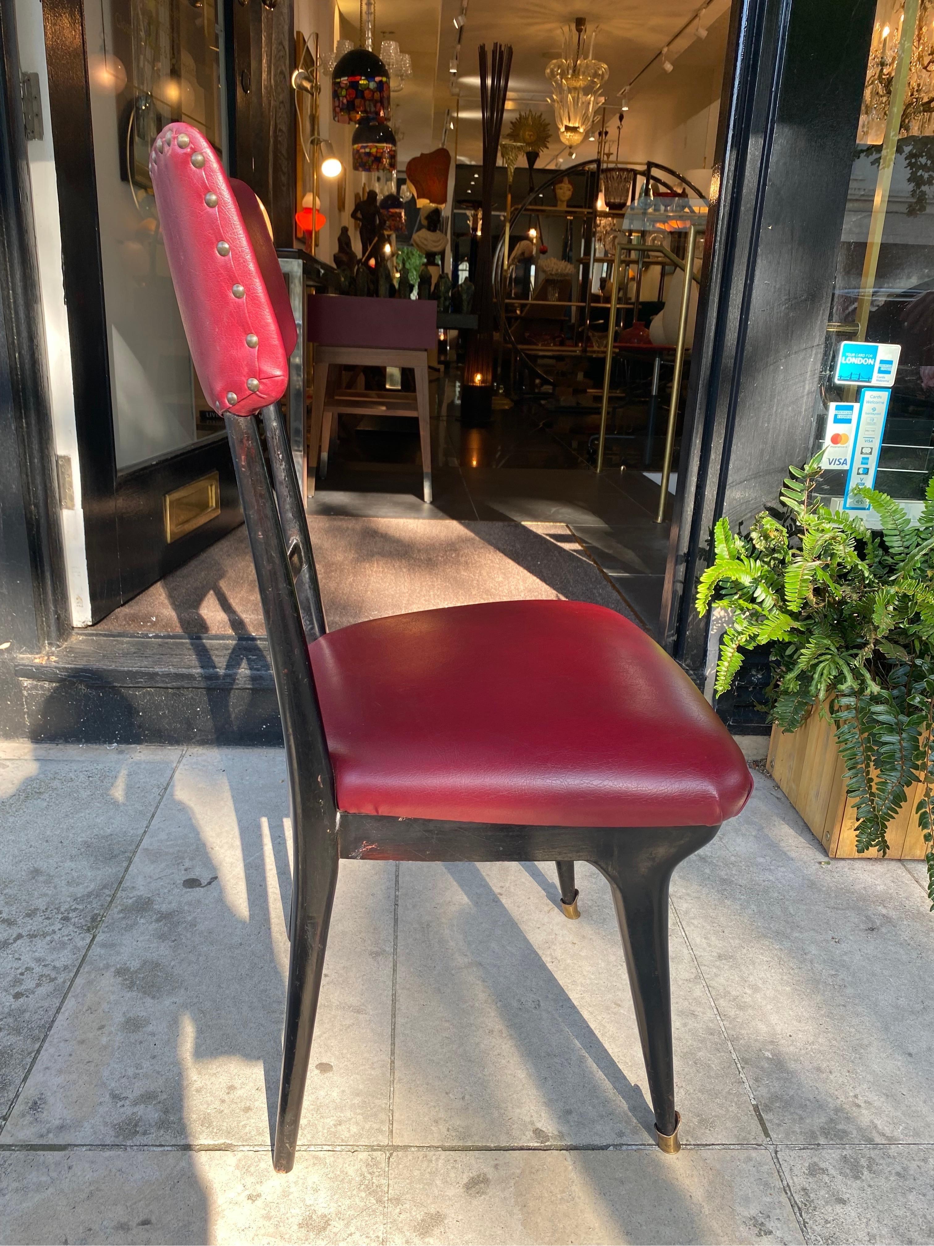 Mid-20th Century 1950s Vittorio Dassi Set of 6 Dining Chairs