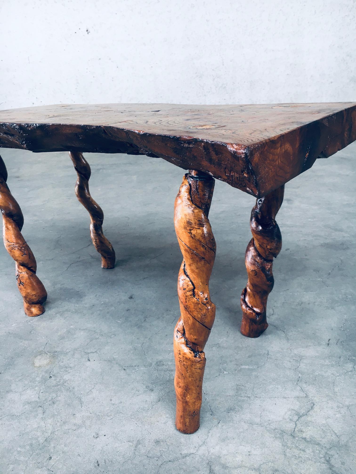 Table d'appoint en chêne et bois de raisin des années 1950, de style Wabi Sabi, fabriquée à la main en vente 7