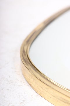 Wall Mirror in Brass, Made in Denmark 1950s