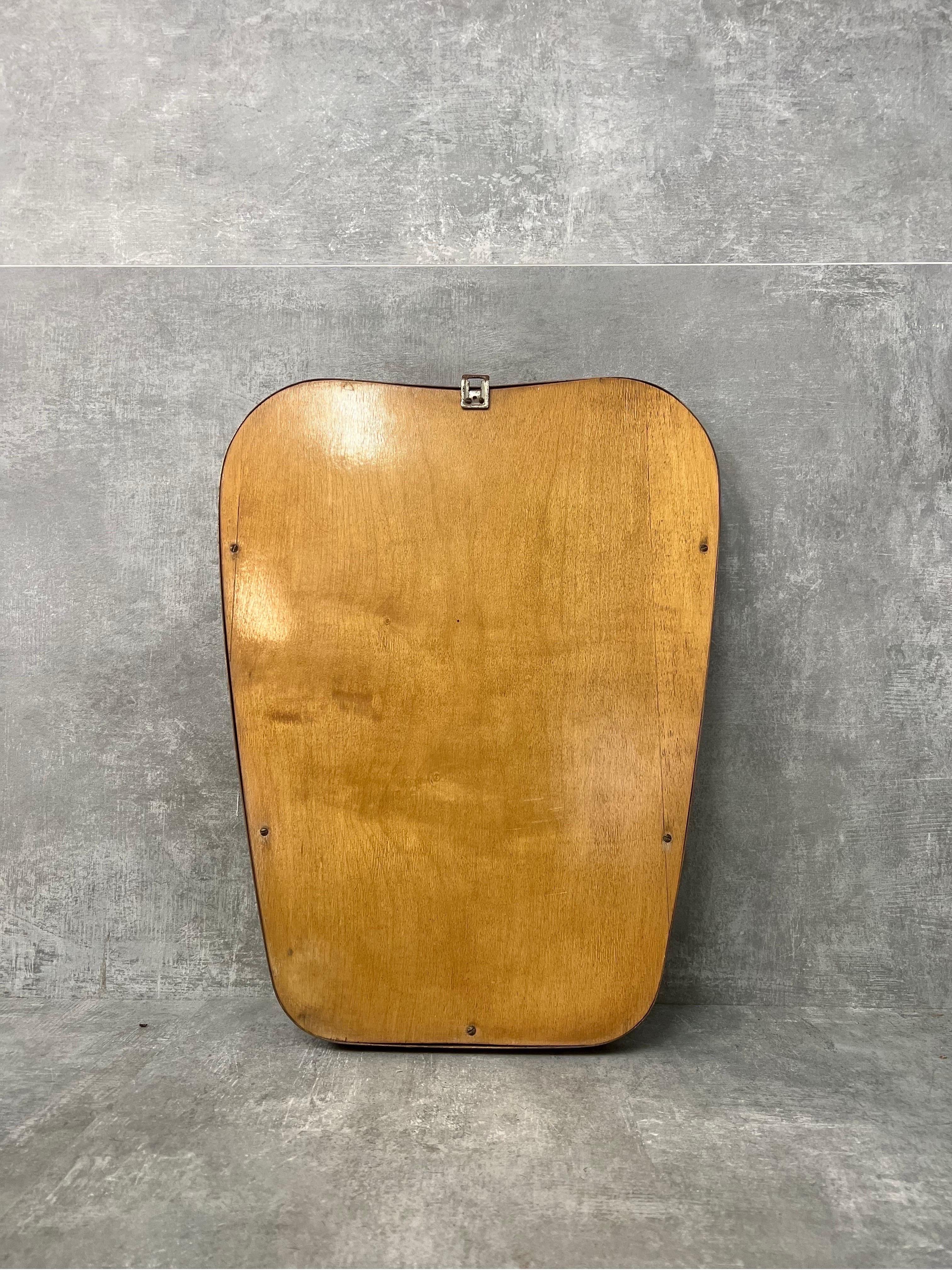 1950s Wall Mirror with Brass Frame 2