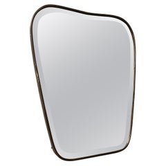 1950s Wall Mirror with Brass Frame
