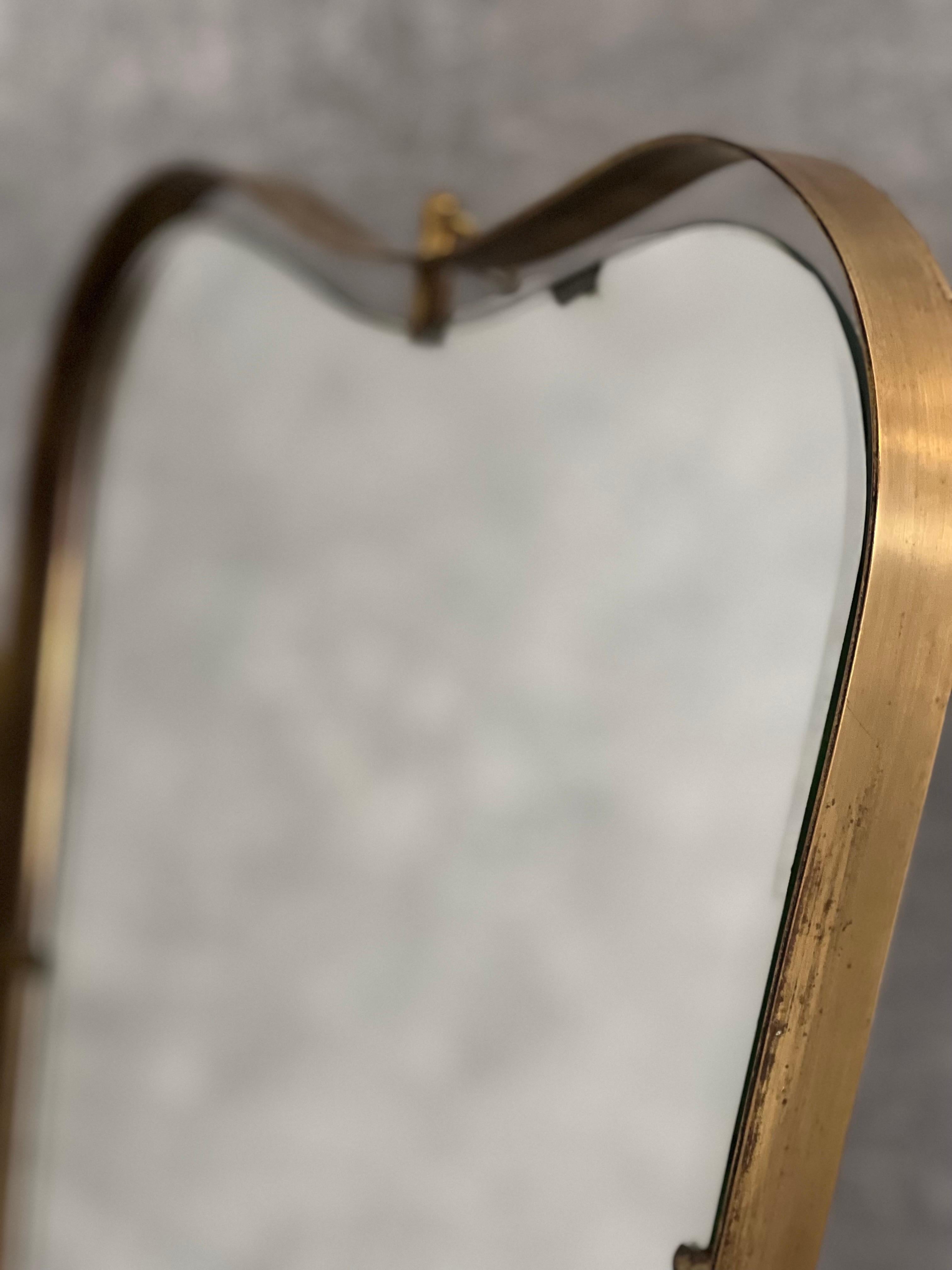 1950s wall or table brass mirror  For Sale 5