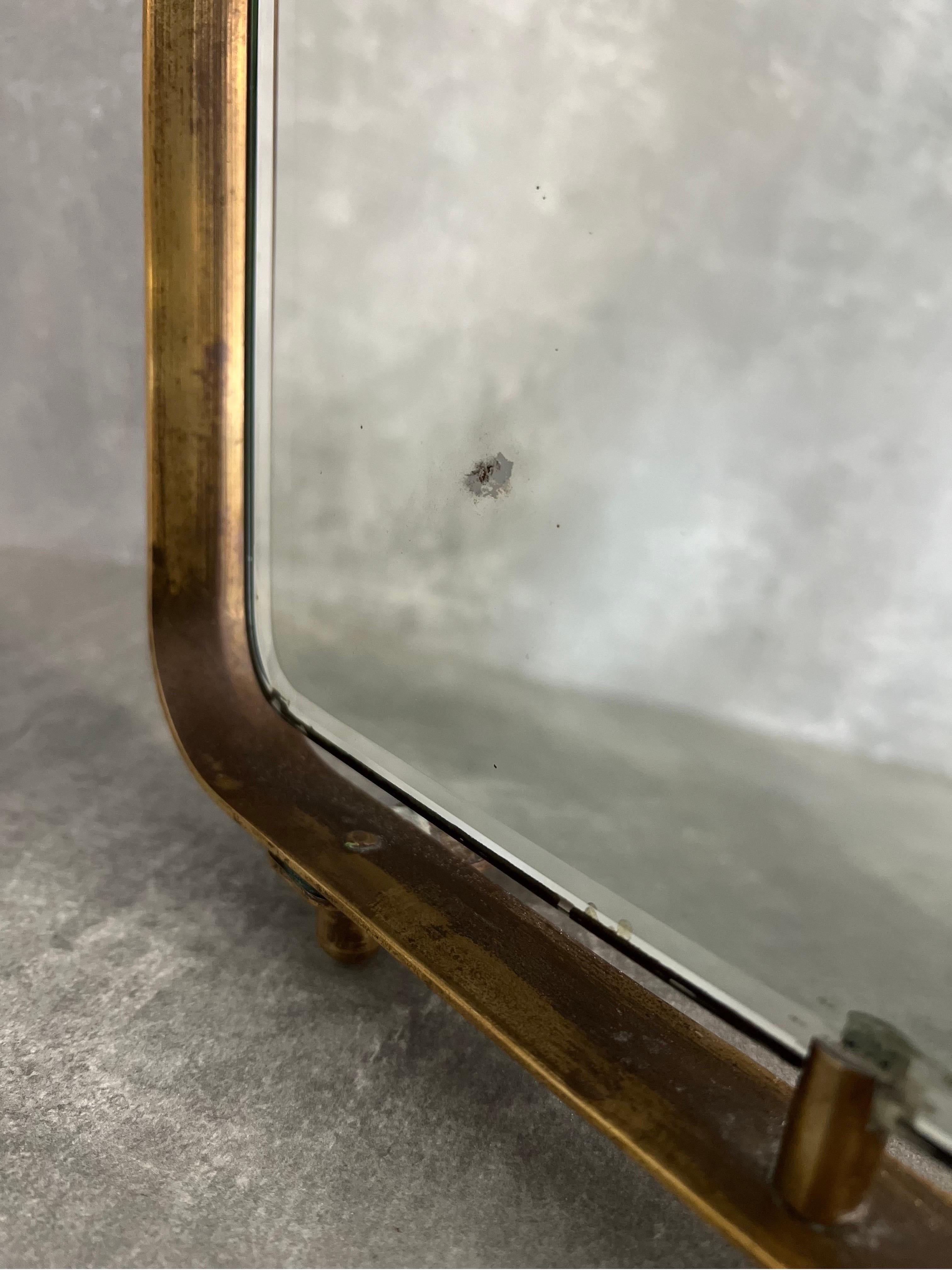 1950s wall or table brass mirror  For Sale 6
