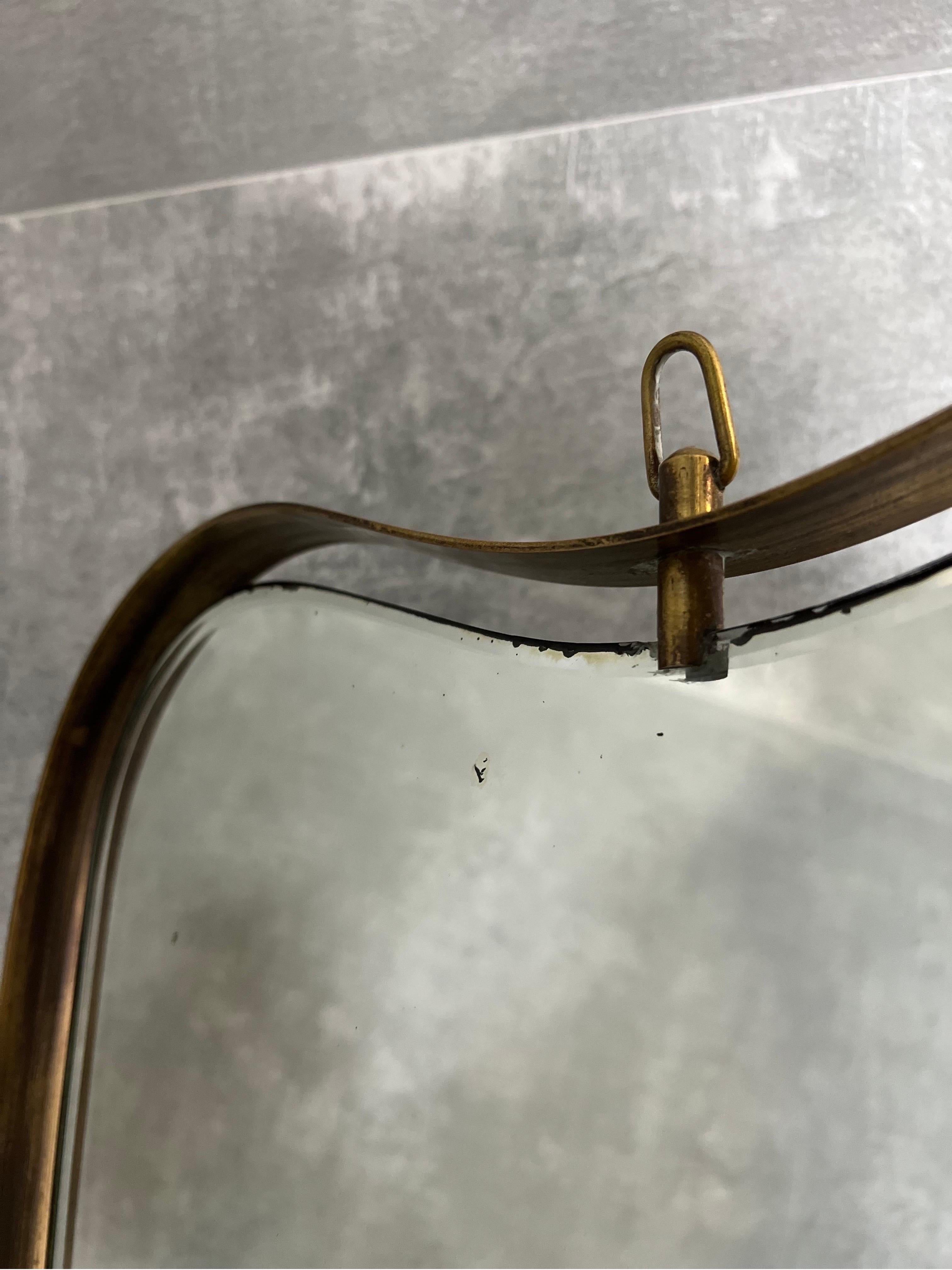 Mid-20th Century 1950s wall or table brass mirror  For Sale