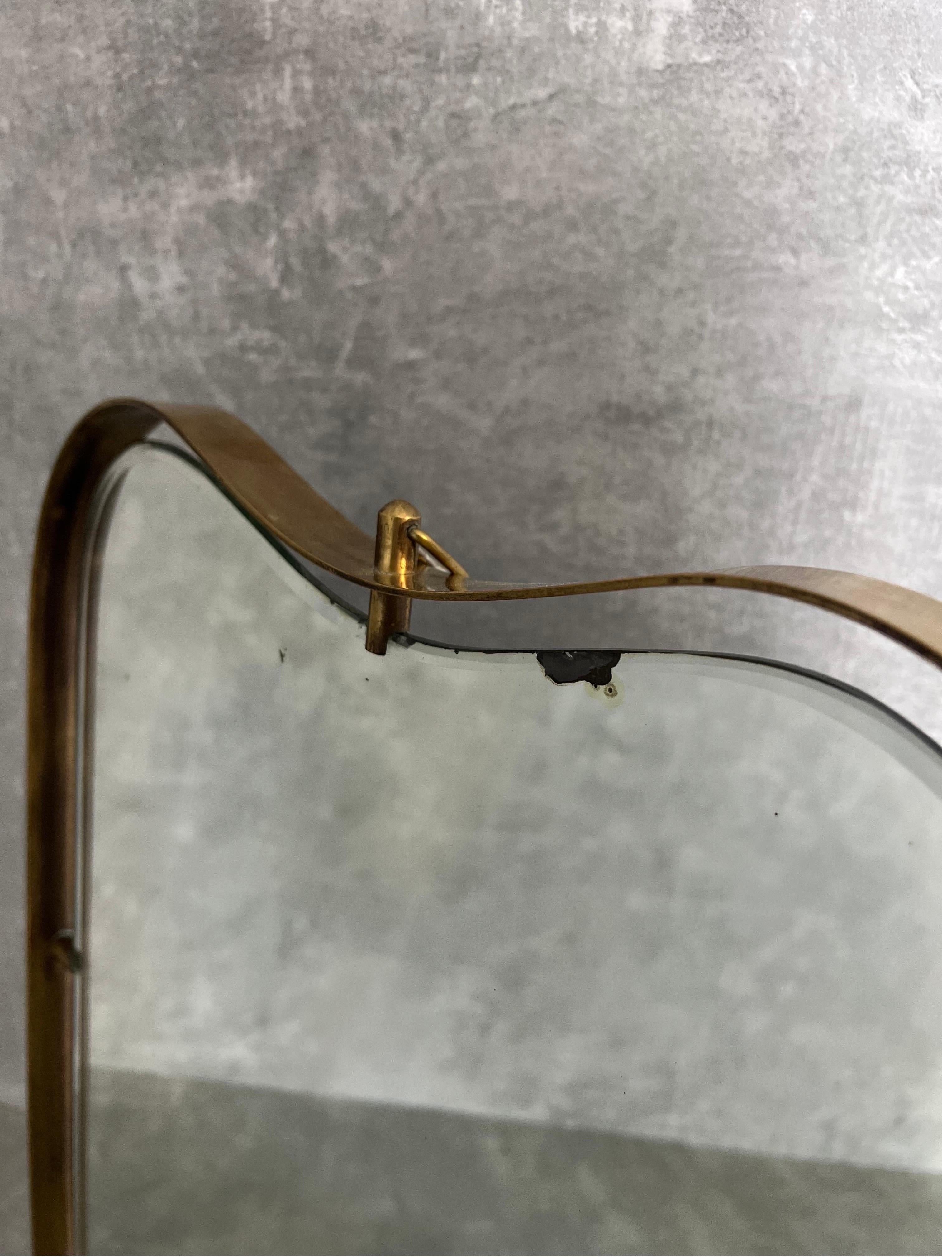 1950s wall or table brass mirror  For Sale 4