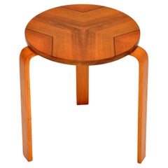 1950's Walnut Bentwood Stool / Side Table