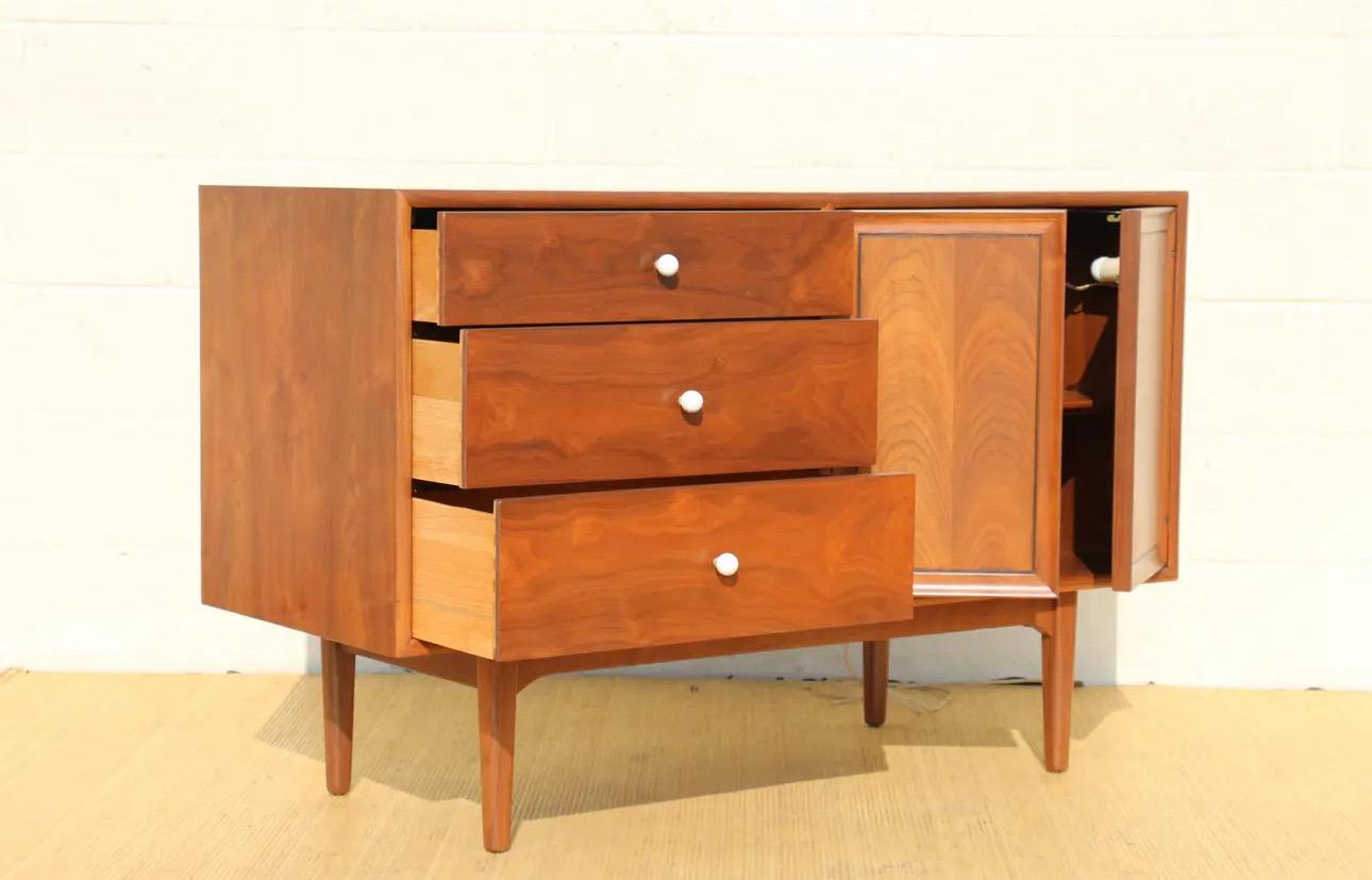 Mid-Century Modern 1950’s Walnut Credenza by Kipp Stewart for Drexel Declaration