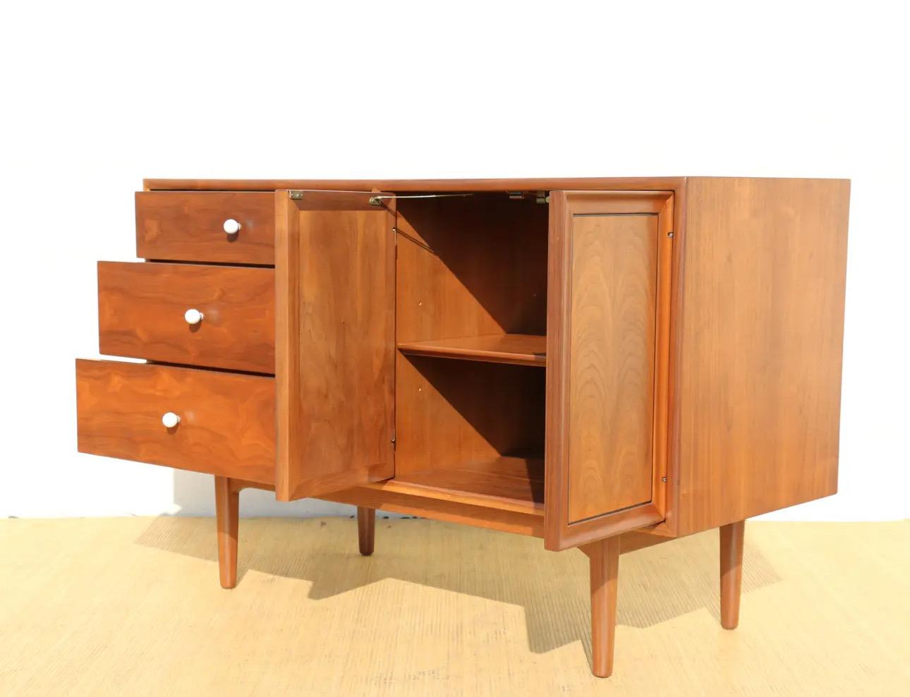 American 1950’s Walnut Credenza by Kipp Stewart for Drexel Declaration