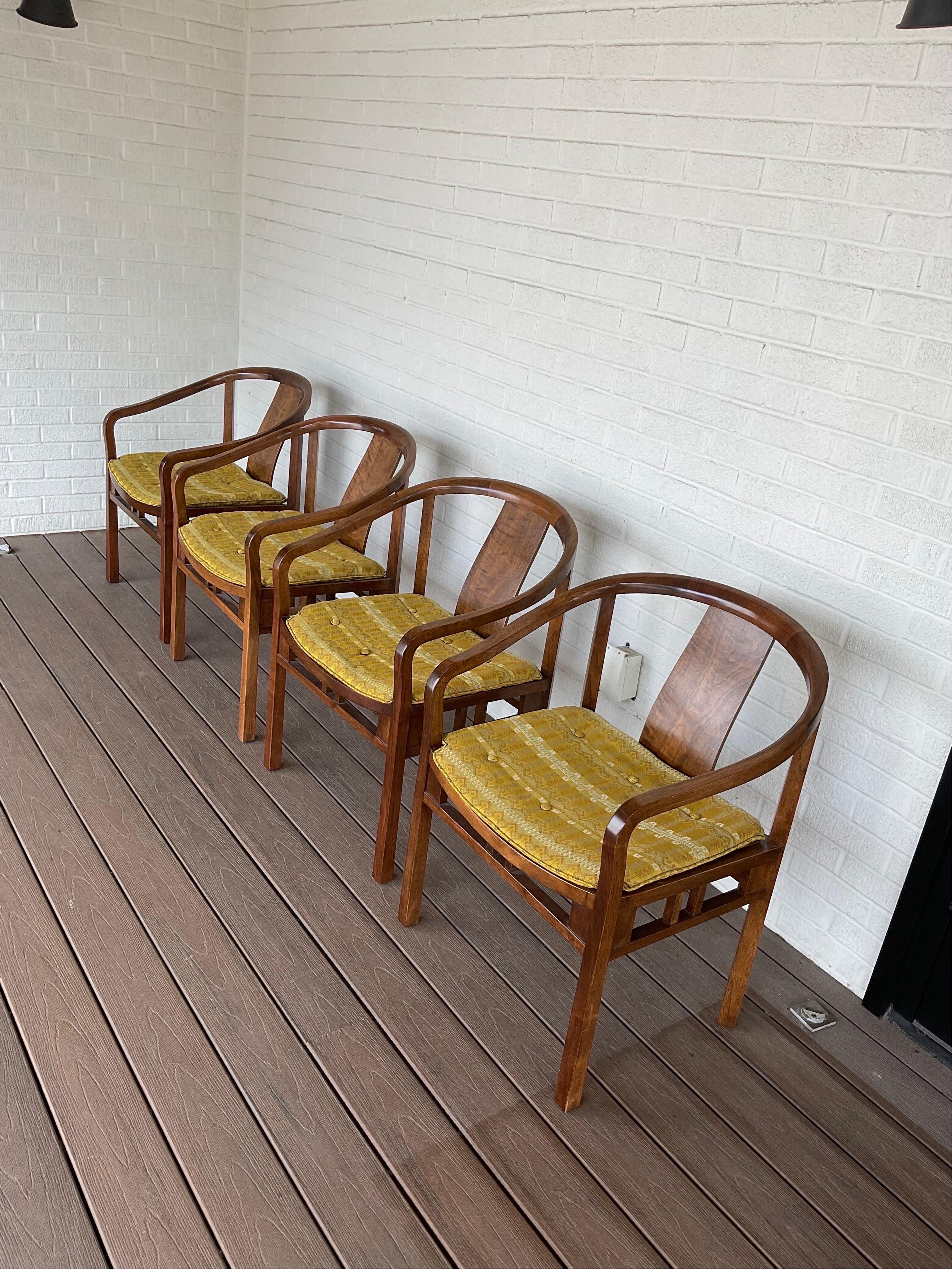 1950s Walnut Dining Chairs by Michael Taylor for Baker Furniture - Set of 10 For Sale 3