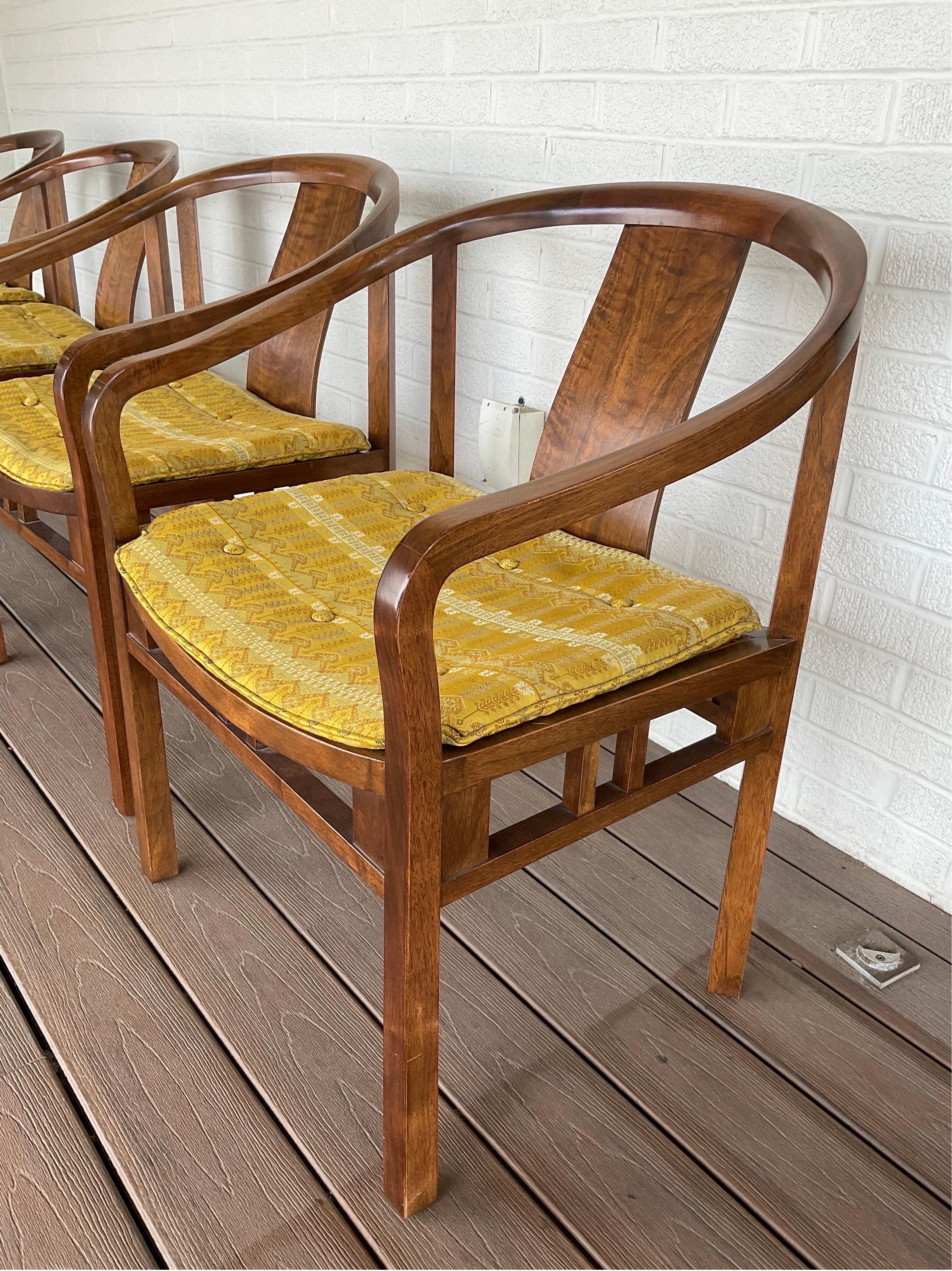 1950s Walnut Dining Chairs by Michael Taylor for Baker Furniture - Set of 10 For Sale 4