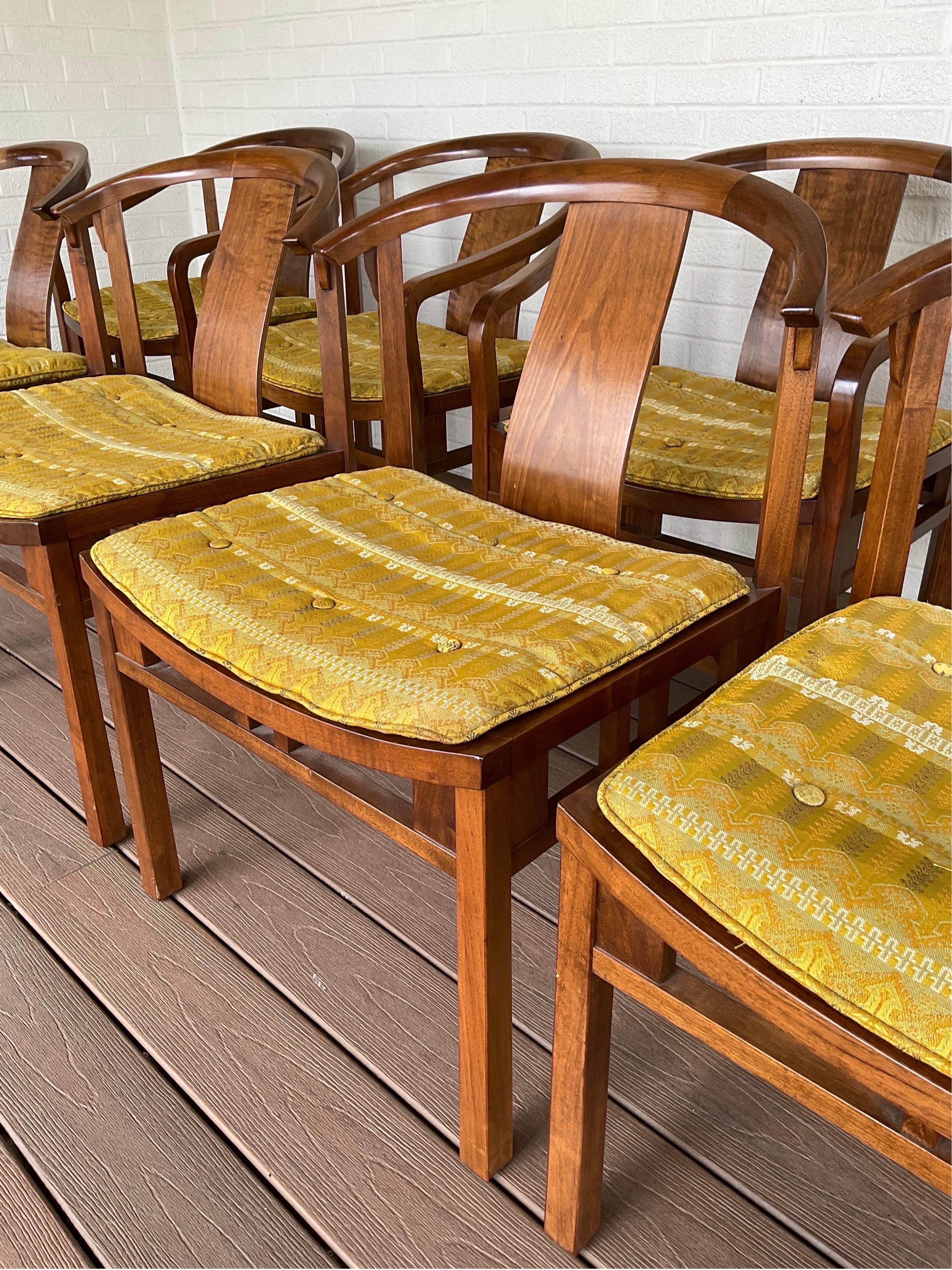 Hand-Crafted 1950s Walnut Dining Chairs by Michael Taylor for Baker Furniture - Set of 10 For Sale