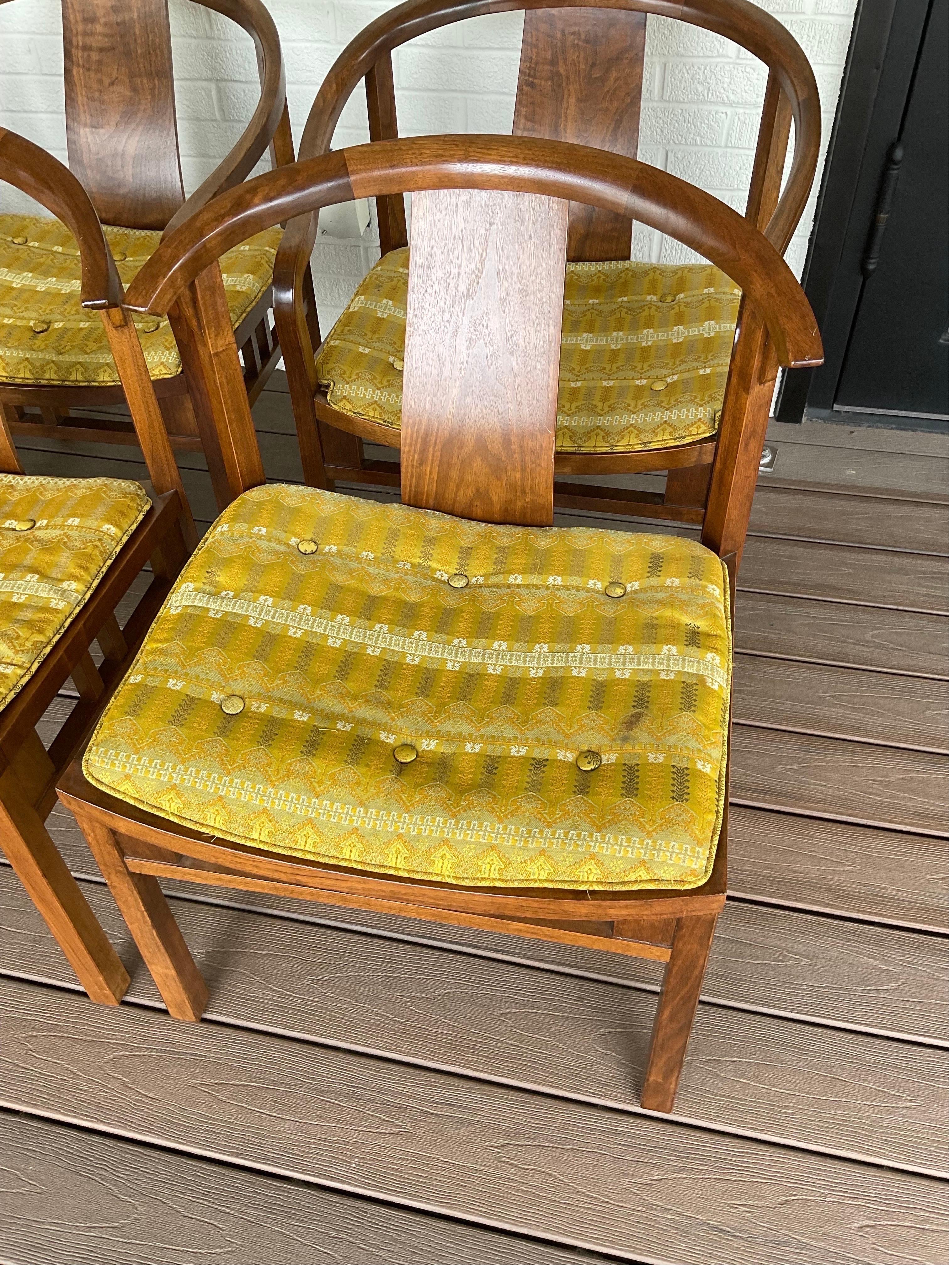 1950s Walnut Dining Chairs by Michael Taylor for Baker Furniture - Set of 10 In Good Condition For Sale In Hartville, OH