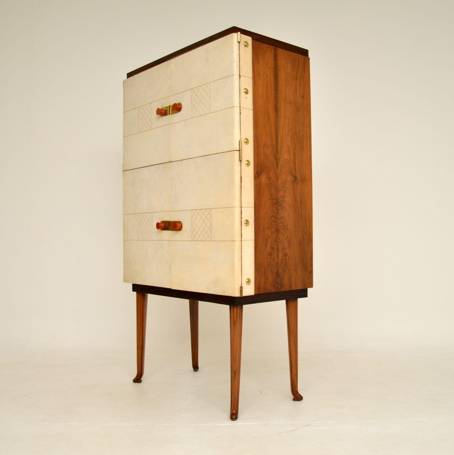 1950's Walnut & Leather Drinks Cabinet by Laszlo Hoenig 4
