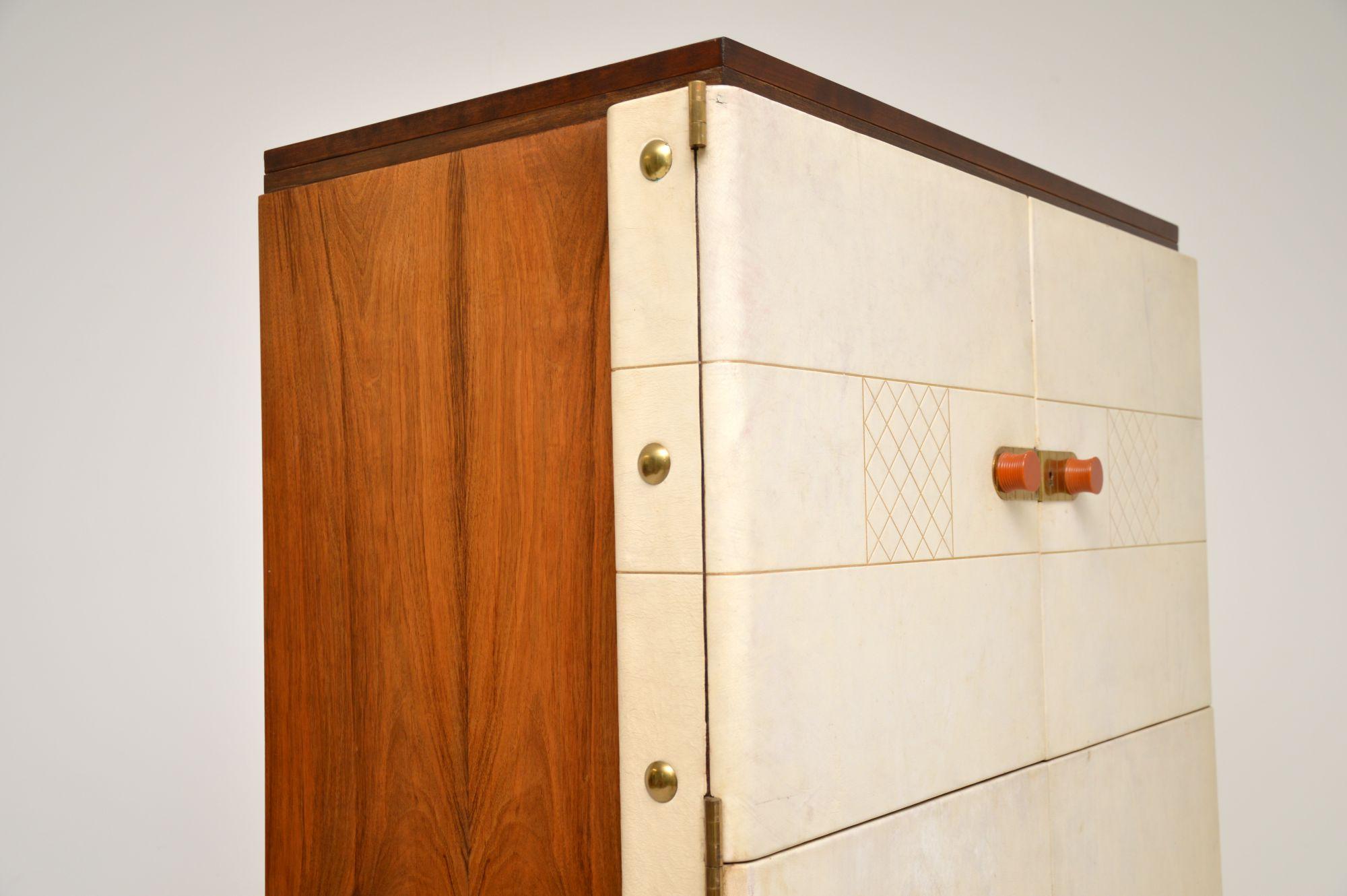 1950's Walnut & Leather Drinks Cabinet by Laszlo Hoenig 11