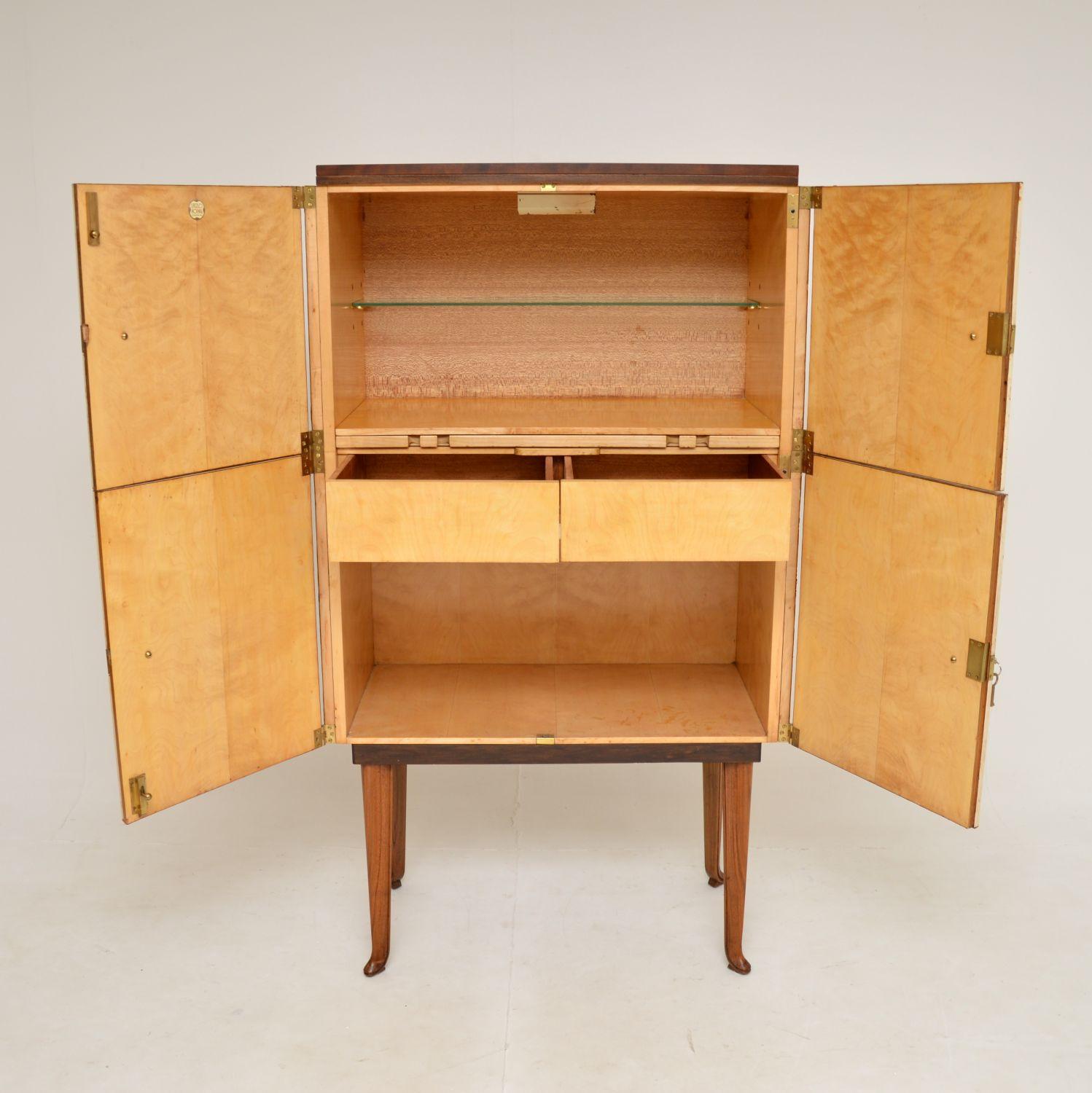 1950's Walnut & Leather Drinks Cabinet by Laszlo Hoenig 2