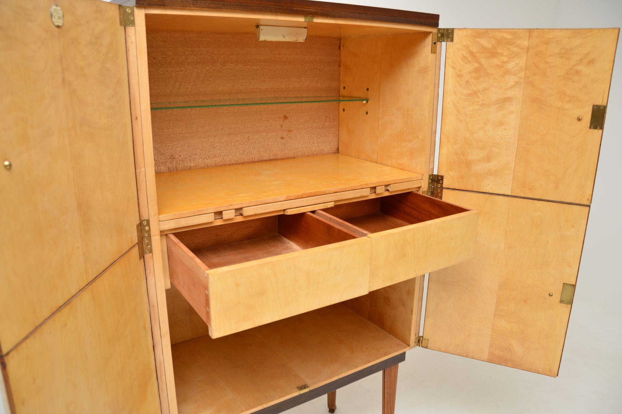 1950's Walnut & Leather Drinks Cabinet by Laszlo Hoenig 3