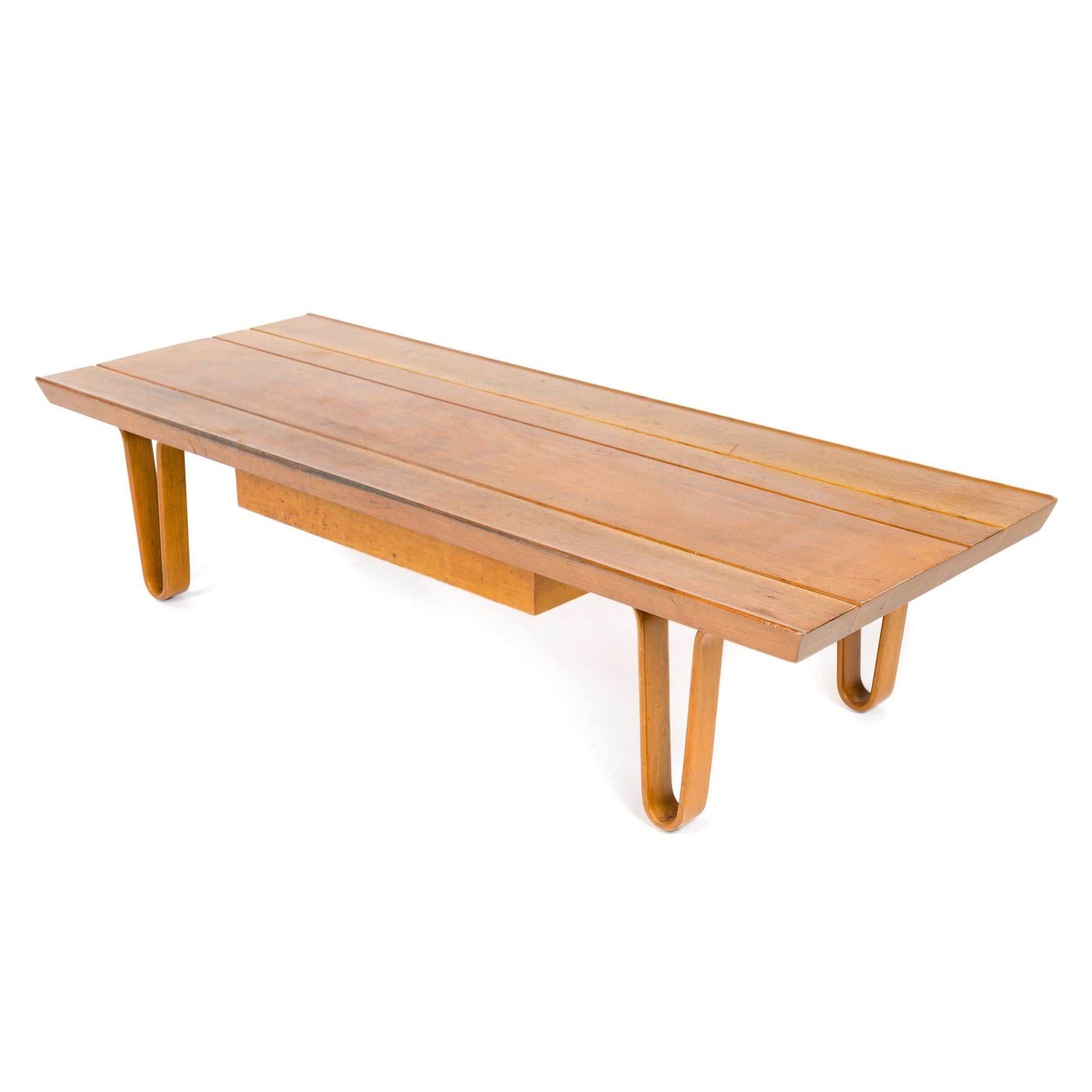 Mid-Century Modern 1950s Walnut Long John Bench by Edward Wormley for Dunbar
