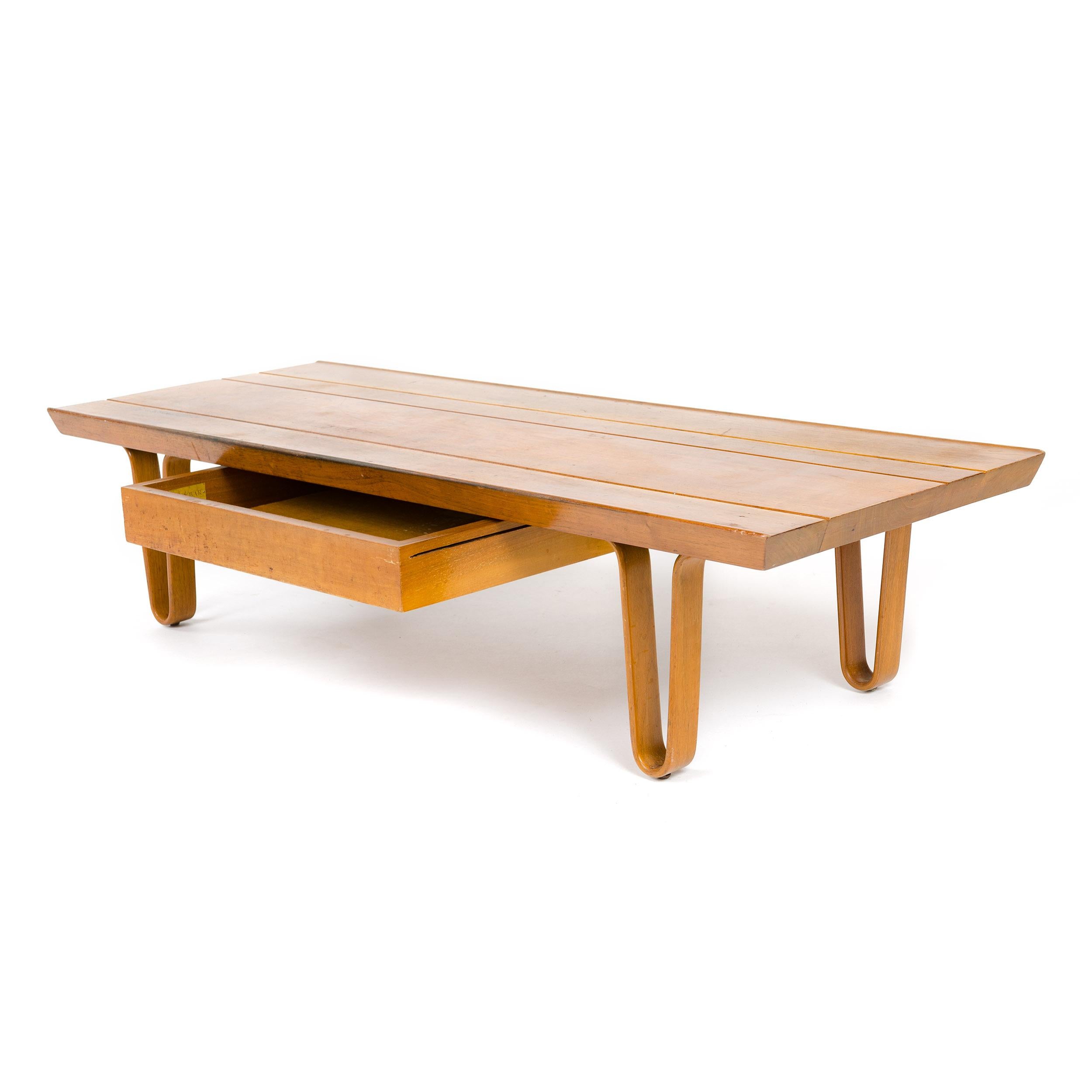 American 1950s Walnut Long John Bench by Edward Wormley for Dunbar