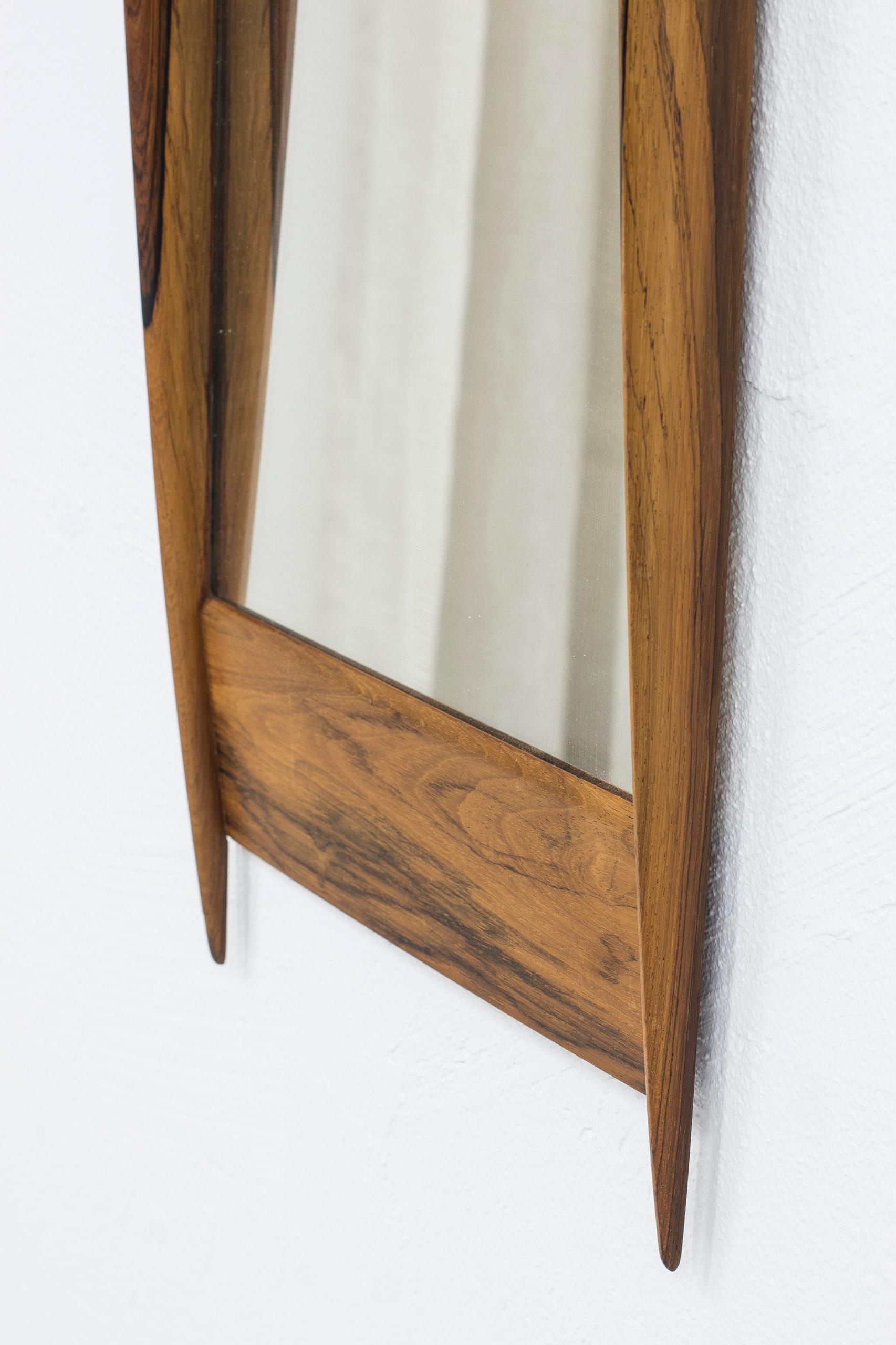 Scandinavian Modern 1950s Walnut Mirror by Glas & Trä, Sweden, Swedish Modern
