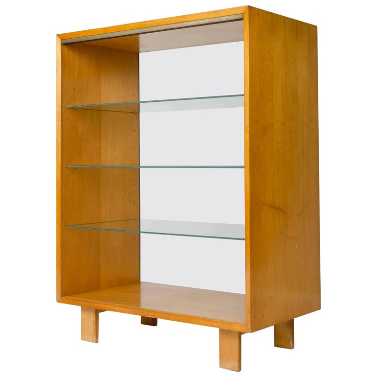 1950s Walnut Open with Glass Shelving by Nelson for
