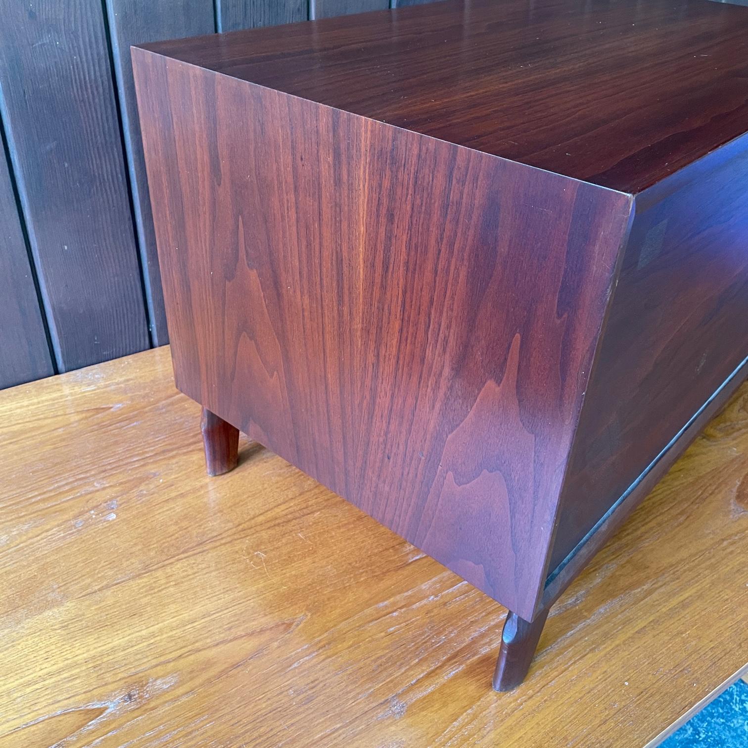 Mid-20th Century 1950s Walnut Record Hi-Fi Cabinet Sofa Table Black Forest Vintage Mid-Century For Sale