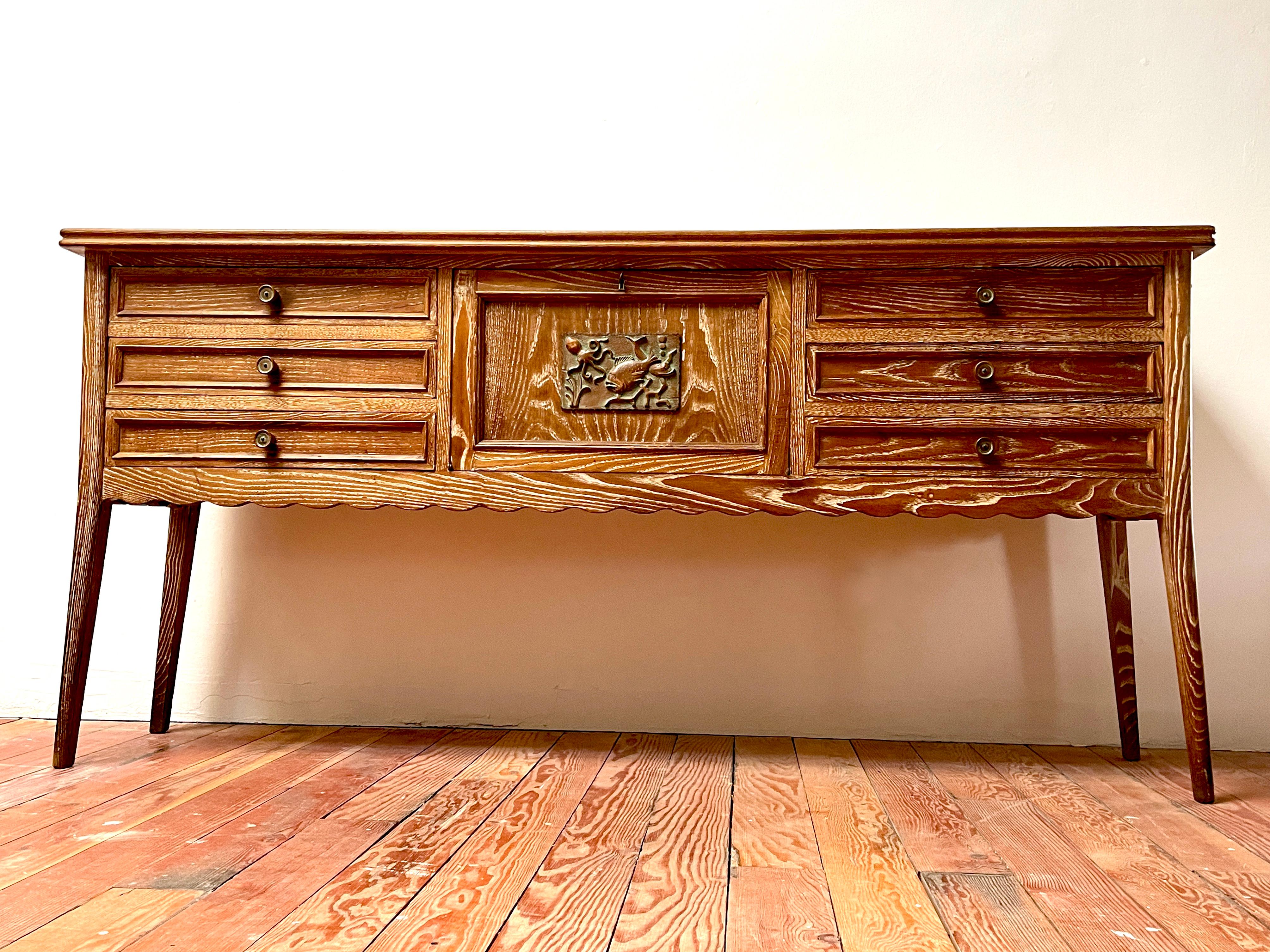 1950's Walnut Sideboard In Good Condition For Sale In Beverly Hills, CA