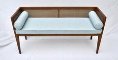 1950s Walnut Window Bench Attributed to Edward Wormley for Dunbar