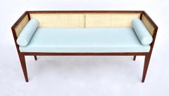 1950s Walnut Window Bench Attributed to Edward Wormley for Dunbar